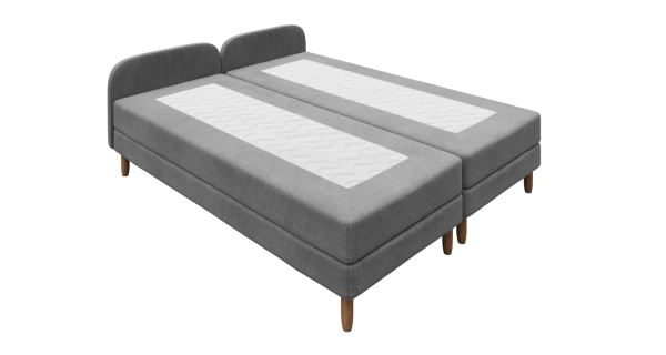 Čalouněná postel CAVELL 2, 90x200 cm, šedá látka