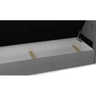 Čalouněná postel CESMIN 180x200 cm, hnědá se vzorem/krémová