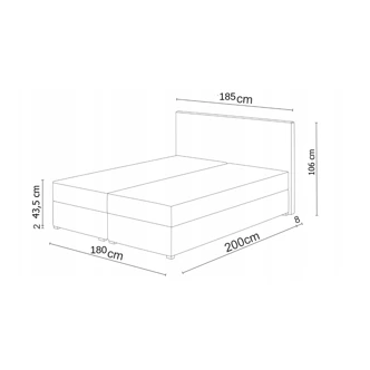 Čalouněná postel CESMIN 180x200 cm, krémová se vzorem/hnědá