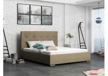 Čalouněná postel DANGELO 1 140x200 cm, béžová látka