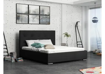 Čalouněná postel DANGELO 1 140x200 cm, černá látka