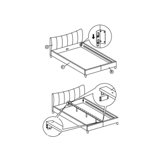 Čalouněná postel DANGELO 1 140x200 cm, modrá látka