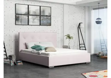 Čalouněná postel DANGELO 1 140x200 cm, růžová látka