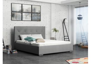 Čalouněná postel DANGELO 1 140x200 cm, šedá látka