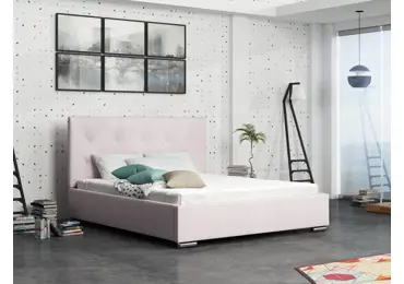 Čalouněná postel DANGELO 1 160x200 cm, růžová látka