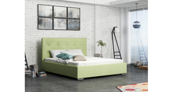 Čalouněná postel DANGELO 1 160x200 cm, zelená látka