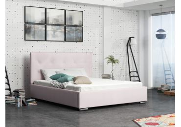 Čalouněná postel DANGELO 1 180x200 cm, růžová látka