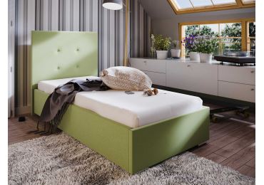 Čalouněná postel DANGELO 1 90x200 cm, zelená látka