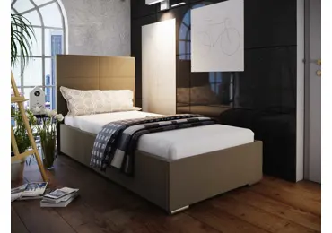Čalouněná postel DANGELO 4 90x200 cm, béžová látka