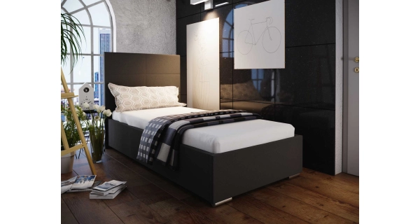 Čalouněná postel DANGELO 4 90x200 cm, černá látka