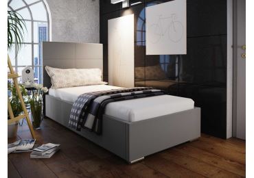 Čalouněná postel DANGELO 4 90x200 cm, šedá látka