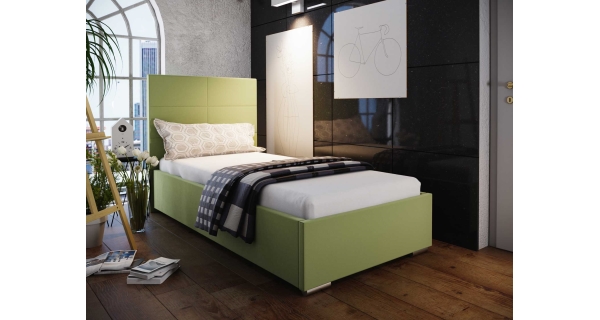 Čalouněná postel DANGELO 4 90x200 cm, zelená látka