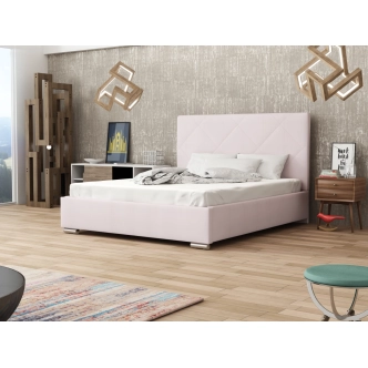 Čalouněná postel DANGELO 5 140x200 cm, růžová látka