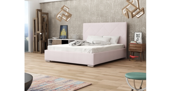 Čalouněná postel DANGELO 5 140x200 cm, růžová látka