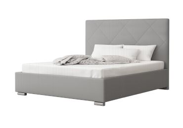 Čalouněná postel DANGELO 5 140x200 cm, šedá látka