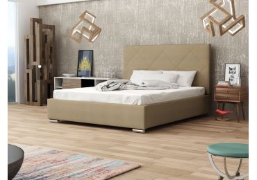 Čalouněná postel DANGELO 5 160x200 cm, béžová látka