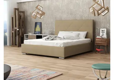 Čalouněná postel DANGELO 5 160x200 cm, béžová látka