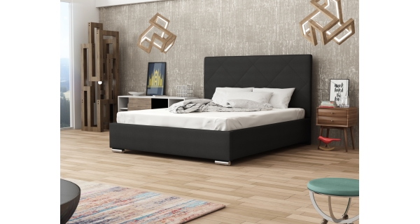 Čalouněná postel DANGELO 5 160x200 cm, černá látka