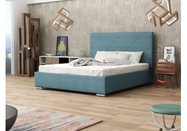 Čalouněná postel DANGELO 5 160x200 cm, modrá látka