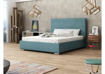 Čalouněná postel DANGELO 5 160x200 cm, modrá látka