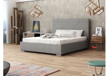 Čalouněná postel DANGELO 5 160x200 cm, šedá látka