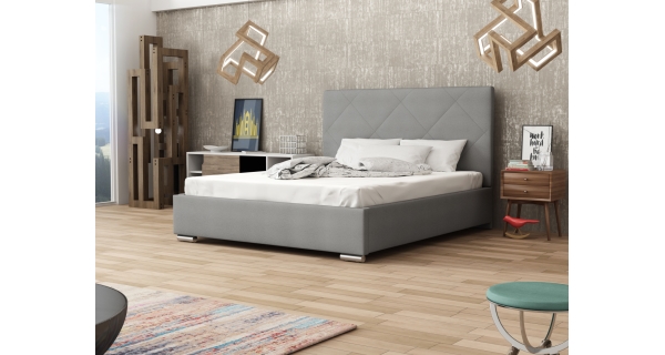 Čalouněná postel DANGELO 5 160x200 cm, šedá látka