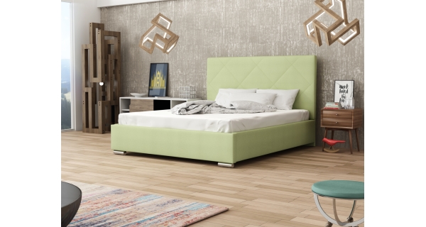 Čalouněná postel DANGELO 5 160x200 cm, zelená látka