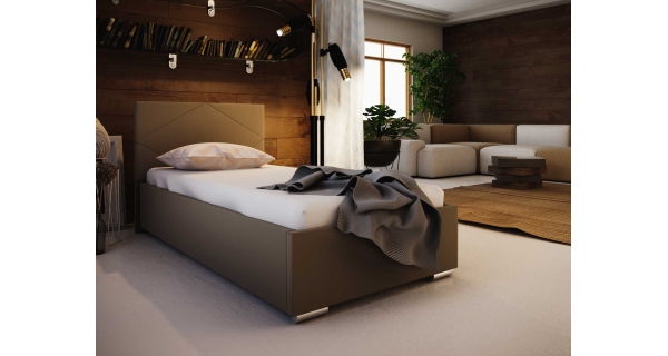 Čalouněná postel DANGELO 5 90x200 cm, béžová látka