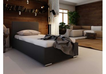 Čalouněná postel DANGELO 5 90x200 cm, černá látka