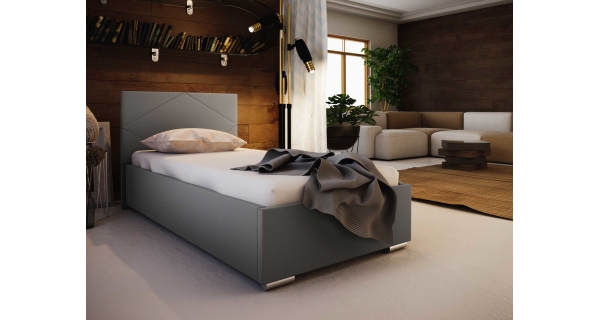 Čalouněná postel DANGELO 5 90x200 cm, šedá látka
