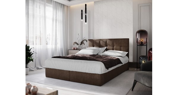 Čalouněná postel GARETTI 140x200 cm, hnědá