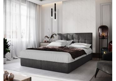 Čalouněná postel GARETTI 140x200 cm, tmavě šedá