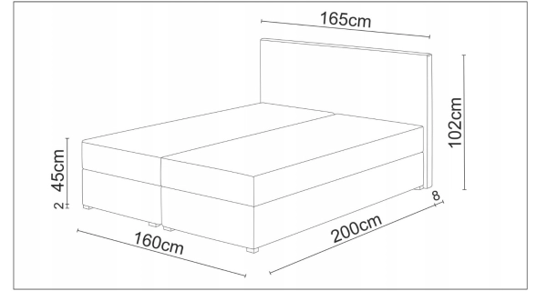 Čalouněná postel GARETTI 160x200 cm, světle šedá