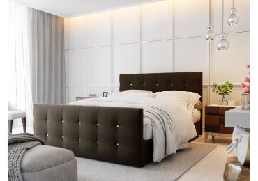 Čalouněná postel HOBIT 160x200 cm, hnědá