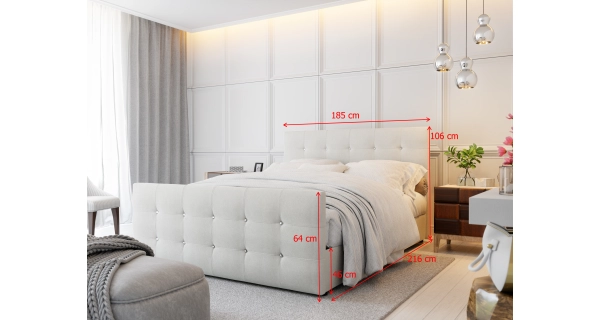 Čalouněná postel HOBIT 180x200 cm, černá