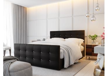 Čalouněná postel HOBIT MAD 140x200 cm, černá