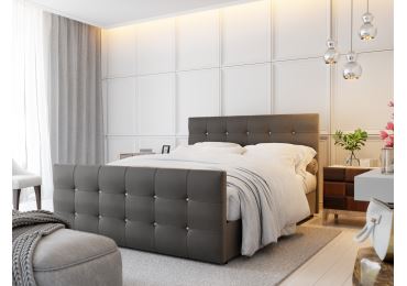 Čalouněná postel HOBIT MAD 140x200 cm, tmavě šedá