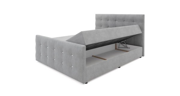 Čalouněná postel HOBIT MAD 180x200 cm, tmavě šedá