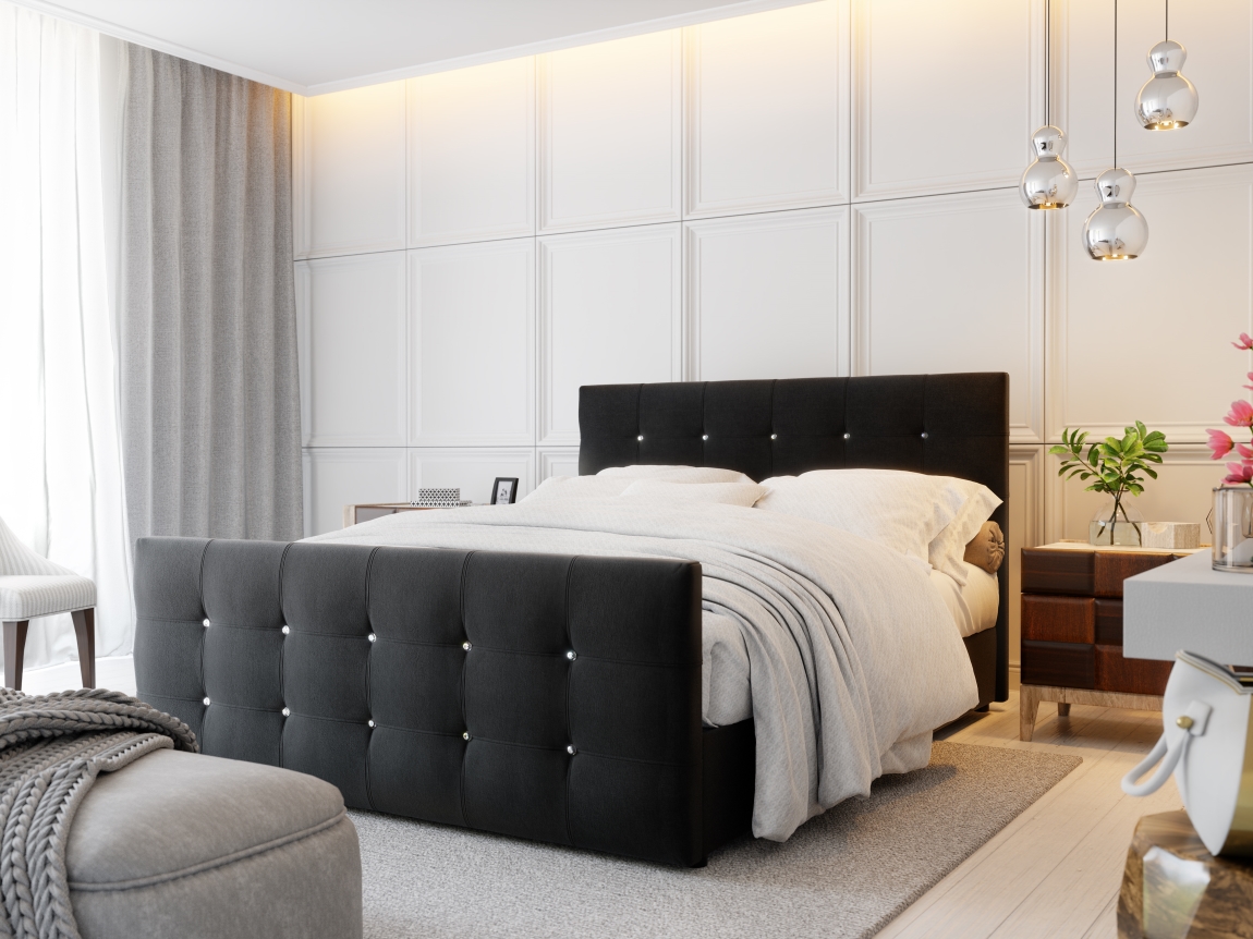 Čalouněná postel HOBIT 180x200 cm, černá