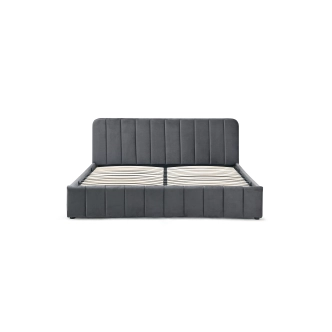 Čalouněná postel NENARI 180x200 cm s roštem a úložným prostorem, tmavě šedá