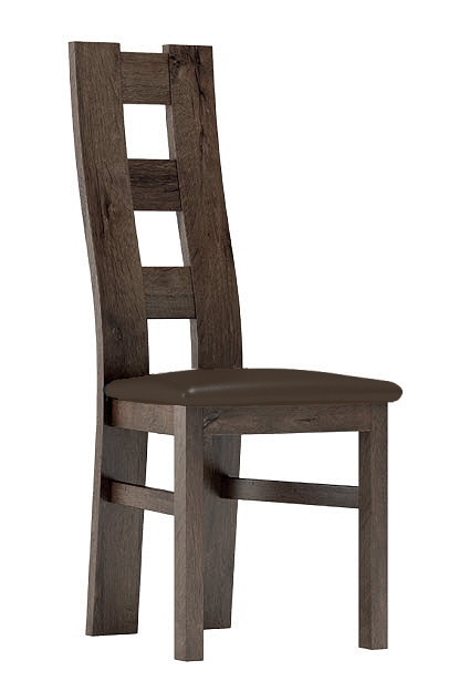 Levně Čalouněná židle ACHAO, jasan tmavý/tmavě hnědá