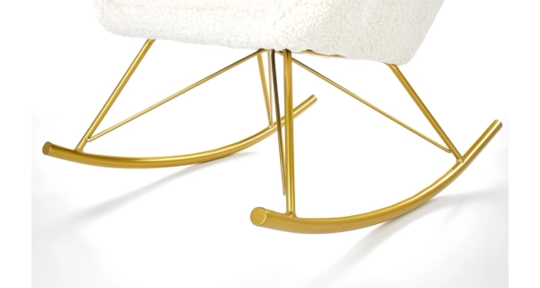 Čalouněné houpací křeslo GWYNED, krémové