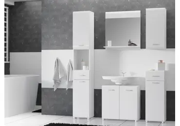 CALRO koupelnová sestava, bílá/bílý lesk