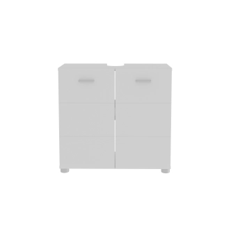 CALRO koupelnová skříňka pod umyvadlo, bílá/bílý lesk, 5 let záruka