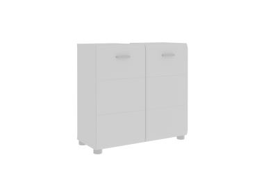 CALRO koupelnová skříňka pod umyvadlo, bílá/bílý lesk, 5 let záruka