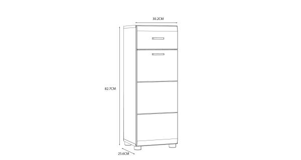 CALRO koupelnová spodní skříňka, bílá/bílý lesk, 5 let záruka
