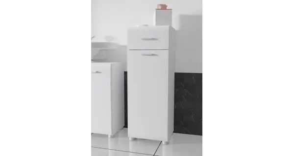 CALRO koupelnová spodní skříňka, bílá/bílý lesk