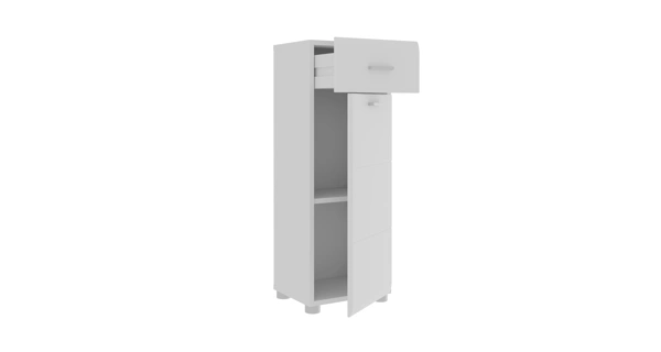 CALRO koupelnová spodní skříňka, bílá/bílý lesk