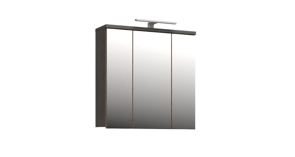 CANELU koupelnová horní skříňka se zrcadly a osvětlením,tm.šedý beton/old-wood vintage,5 let záruka