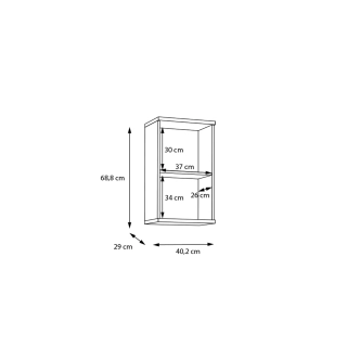 CANELU koupelnová horní skříňka, tmavě šedý beton/old-wood vintage, 5 let záruka